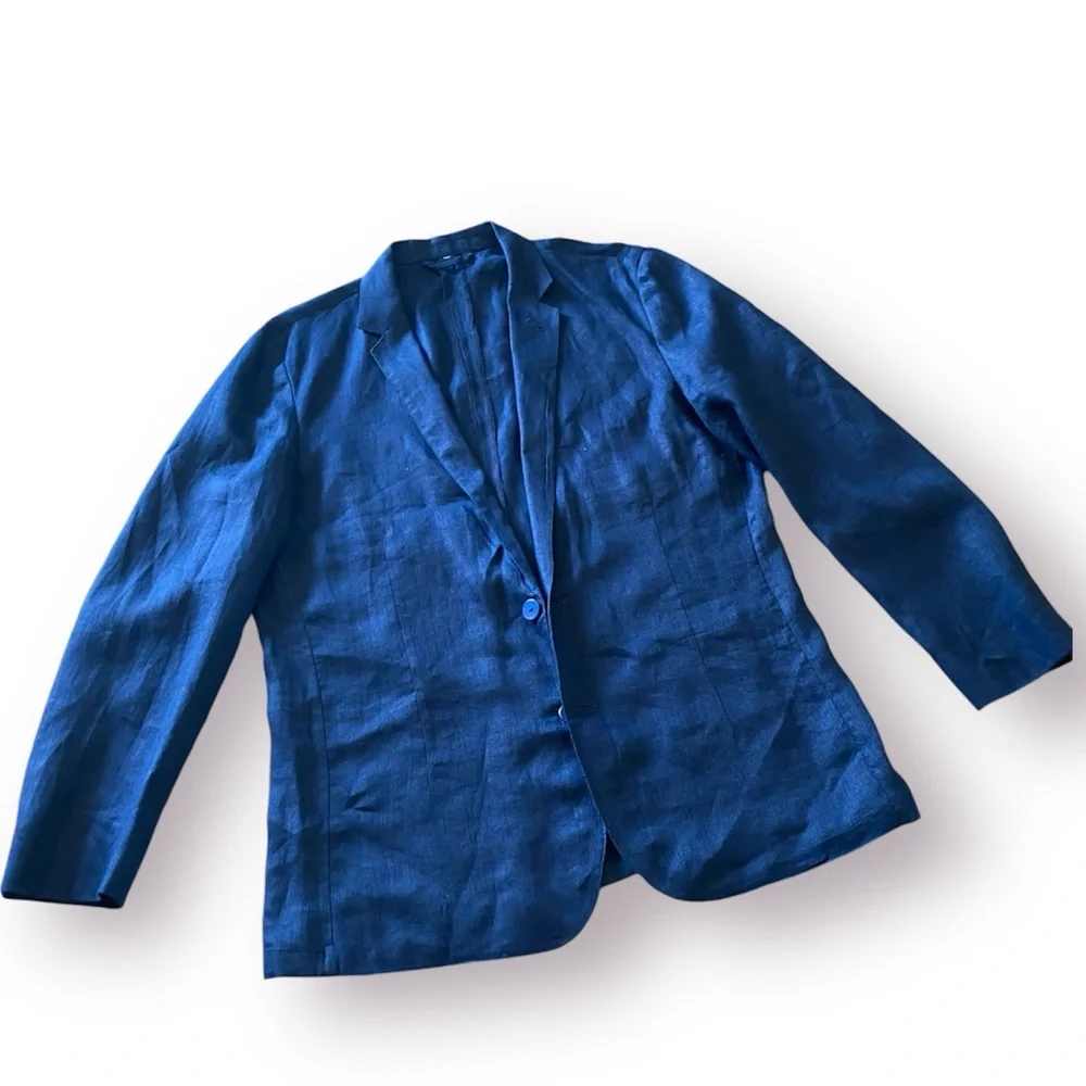 J.Crew New York men’s blue lightweight linen sport coat blazer M preppy casual